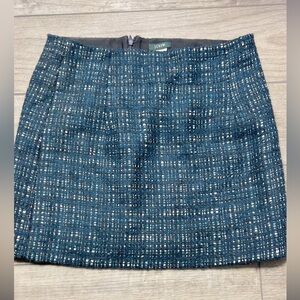 J. Crew Textured Mini Skirt in Blue and White